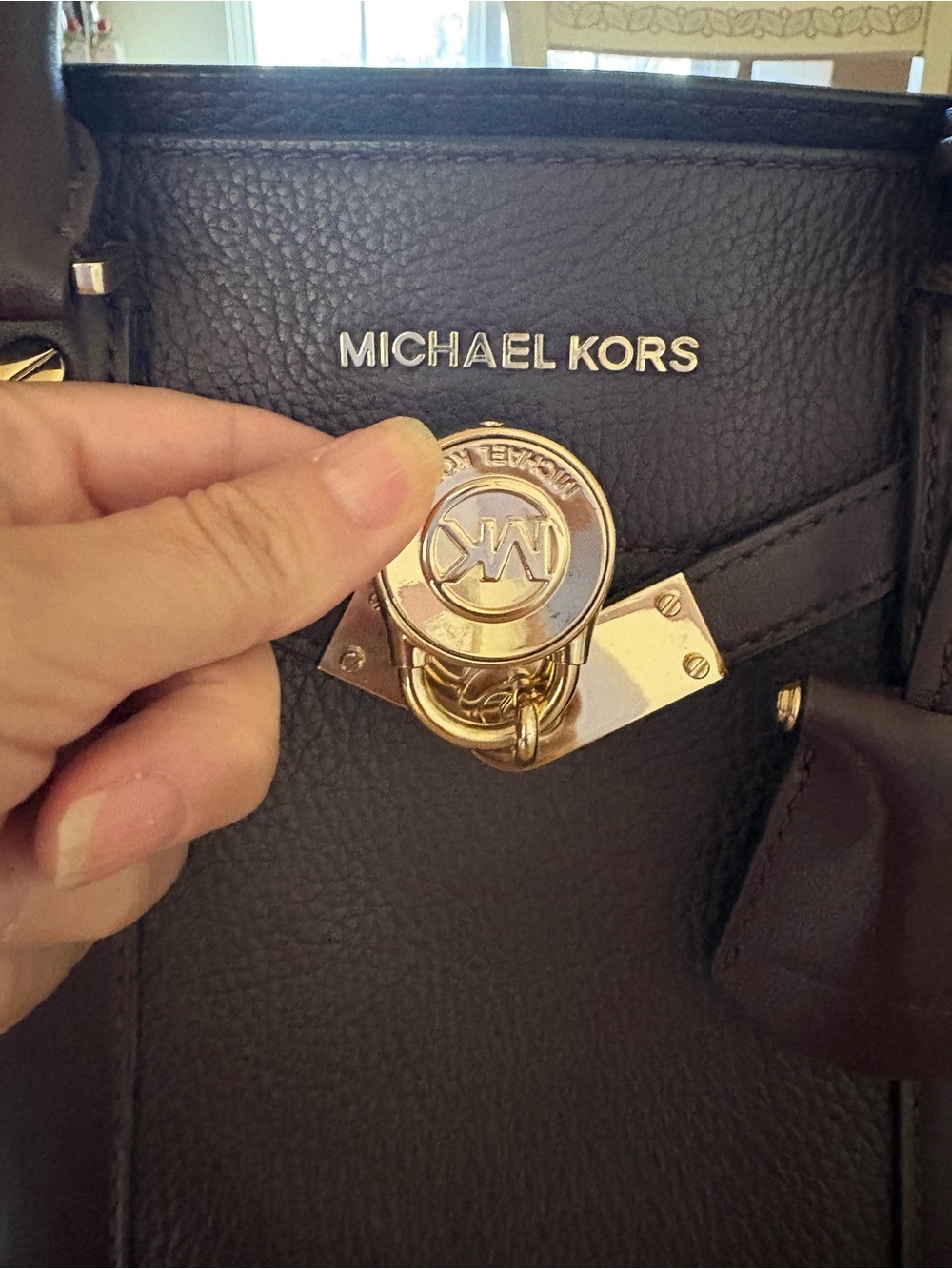 Michael Kors Dark Brown Leather Satchel with Gold Hardware - Picture 3 of 15